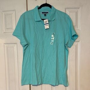 NWT Karen Scott Aqua Polo Shirt